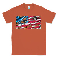 Copper usa flag and leopard with wood license plate Classic Tee - Artiststas