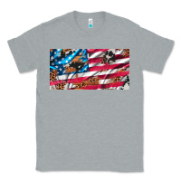 Heather Grey usa flag and leopard with wood license plate Classic Tee - Artiststas