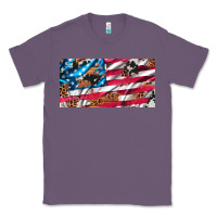 Lavender usa flag and leopard with wood license plate Classic Tee - Artiststas