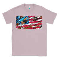Lilac usa flag and leopard with wood license plate Classic Tee - Artiststas