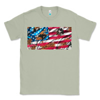 Matcha usa flag and leopard with wood license plate Classic Tee - Artiststas