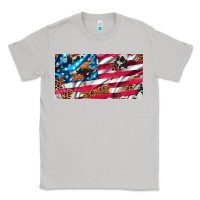 Moon Dust usa flag and leopard with wood license plate Classic Tee - Artiststas