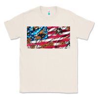 Natural usa flag and leopard with wood license plate Classic Tee - Artiststas