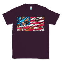 Plum usa flag and leopard with wood license plate Classic Tee - Artiststas