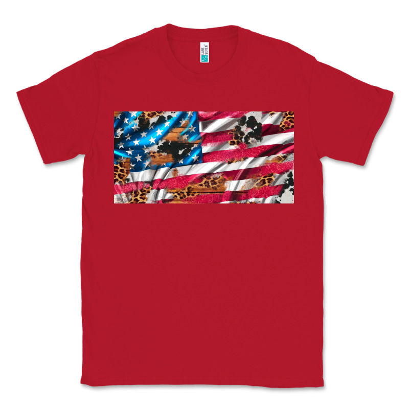 Usa Flag And Leopard With Wood License Plate Classic Tee by Artiststas | Teevron