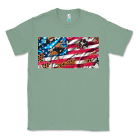 Sage usa flag and leopard with wood license plate Classic Tee - Artiststas