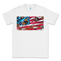 White usa flag and leopard with wood license plate Classic Tee - Artiststas