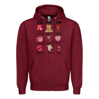 Burgundy god says i am valentine's day Zipper Hoodie - MaliasSmallBusiness