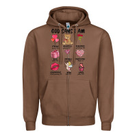 Chestnut god says i am valentine's day Zipper Hoodie - MaliasSmallBusiness