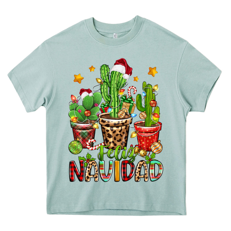 Christmas Cactus Feliz Navidad Heavy Core Tee by Zillion Design Studio | Teevron