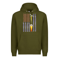 Army Green American Flag Beer Premium Hoodie - Bettercallsaul