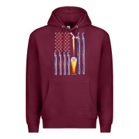Burgundy American Flag Beer Premium Hoodie - Bettercallsaul