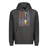 Charcoal Heather American Flag Beer Premium Hoodie - Bettercallsaul