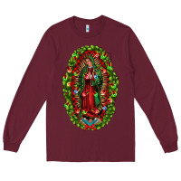 Burgundy our lady of guadalupe christmas Long Sleeve Tee - Jasminsmagicworld