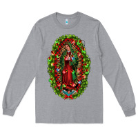 Heather Grey our lady of guadalupe christmas Long Sleeve Tee - Jasminsmagicworld