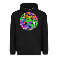 Black halloween round earrings 4 Heavyweight Hoodie - BundleAndBundleShop