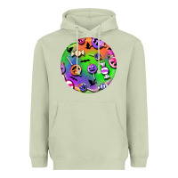 Matcha halloween round earrings 4 Heavyweight Hoodie - BundleAndBundleShop