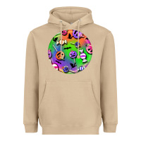 Mushroom halloween round earrings 4 Heavyweight Hoodie - BundleAndBundleShop