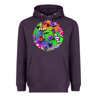 Plum halloween round earrings 4 Heavyweight Hoodie - BundleAndBundleShop