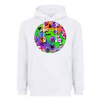 White halloween round earrings 4 Heavyweight Hoodie - BundleAndBundleShop
