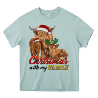 Arona Cow and Calves Christmas with My Family Heavy Core Tee - RanaPortraitStore
