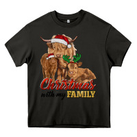 Asphalt Cow and Calves Christmas with My Family Heavy Core Tee - RanaPortraitStore