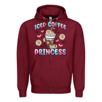 Burgundy iced coffee princess Zipper Hoodie - MaliasSmallBusiness