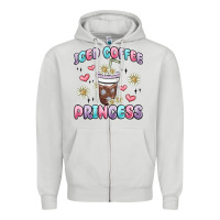 Dove Grey iced coffee princess Zipper Hoodie - MaliasSmallBusiness