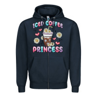 Navy iced coffee princess Zipper Hoodie - MaliasSmallBusiness