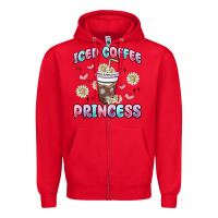 Red iced coffee princess Zipper Hoodie - MaliasSmallBusiness