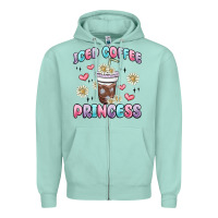 Seafoam iced coffee princess Zipper Hoodie - MaliasSmallBusiness