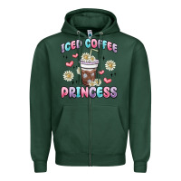 Sports Green iced coffee princess Zipper Hoodie - MaliasSmallBusiness