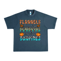 Midnight Navy Flannels Hayrides Pumpkins Sweaters Bonfires Urban Heavy Tee - Artiststas