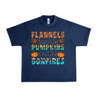Navy Flannels Hayrides Pumpkins Sweaters Bonfires Urban Heavy Tee - Artiststas