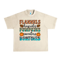 Sandshell Flannels Hayrides Pumpkins Sweaters Bonfires Urban Heavy Tee - Artiststas