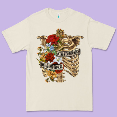Premium Tee Kinda Emotionless Kinda Emotional Skeleton