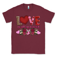 Burgundy love is all you need Classic Tee - AdoDesignShop