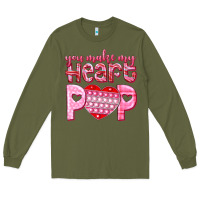 Army Green you make my heart pop Long Sleeve Tee - NancyCooperArtShop