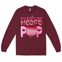 Burgundy you make my heart pop Long Sleeve Tee - NancyCooperArtShop