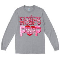 Heather Grey you make my heart pop Long Sleeve Tee - NancyCooperArtShop