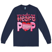 Navy you make my heart pop Long Sleeve Tee - NancyCooperArtShop
