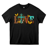 Black love with cross Heavy Core Tee - texasbilliewilder