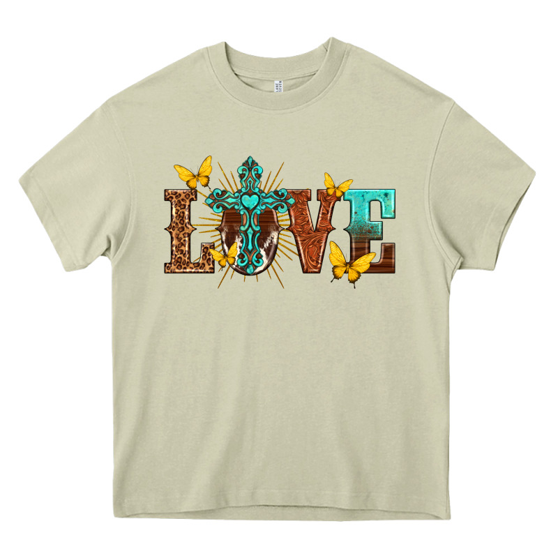 Love With Cross Heavy Core Tee by texasbilliewilder | Teevron