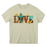 Mossy love with cross Heavy Core Tee - texasbilliewilder