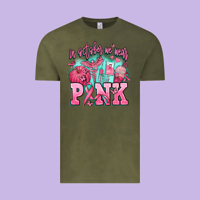 In October We Wear Pink Vintage Tee Designed By Adodesignshop