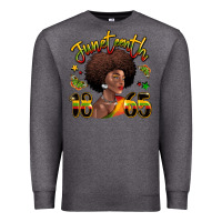 Charcoal Heather juneteenth 1865 black woman Premium Sweatshirt - LillyAllenDesigns