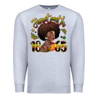 Heather Grey juneteenth 1865 black woman Premium Sweatshirt - LillyAllenDesigns