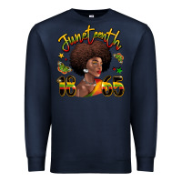 Navy juneteenth 1865 black woman Premium Sweatshirt - LillyAllenDesigns