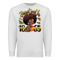 Oatmeal Heather juneteenth 1865 black woman Premium Sweatshirt - LillyAllenDesigns