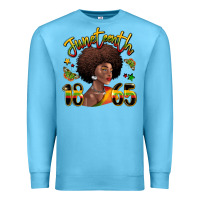 Ocean Blue juneteenth 1865 black woman Premium Sweatshirt - LillyAllenDesigns